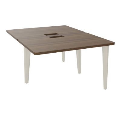 4L BUREAUX PIEDS PARTAGES POLE 2 SUIVANT L120XP160CM DECOUPE TRAPPE SIMPLE ACCES PIED FX