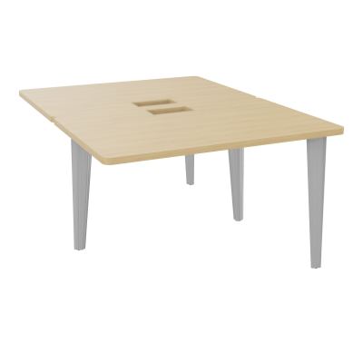 4L BUREAUX PIEDS PARTAGES POLE 2 SUIVANT L120XP160CM DECOUPE TRAPPE SIMPLE ACCES PIED FX