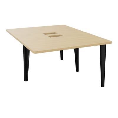 4L BUREAUX PIEDS PARTAGES POLE 2 SUIVANT L120XP160CM DECOUPE TRAPPE SIMPLE ACCES PIED FX