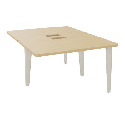 4L BUREAUX PIEDS PARTAGES POLE 2 SUIVANT L120XP160CM DECOUPE TRAPPE SIMPLE ACCES PIED FX
