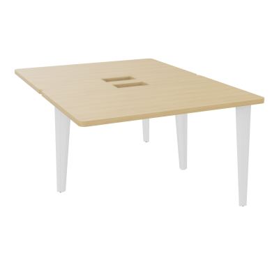 4L BUREAUX PIEDS PARTAGES POLE 2 SUIVANT L120XP160CM DECOUPE TRAPPE SIMPLE ACCES PIED FX