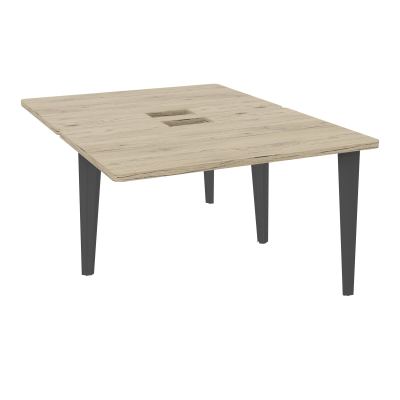 4L BUREAUX PIEDS PARTAGES POLE 2 SUIVANT L120XP160CM DECOUPE TRAPPE SIMPLE ACCES PIED FX