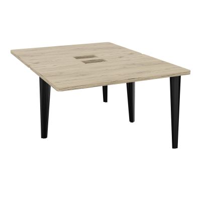 4L BUREAUX PIEDS PARTAGES POLE 2 SUIVANT L120XP160CM DECOUPE TRAPPE SIMPLE ACCES PIED FX