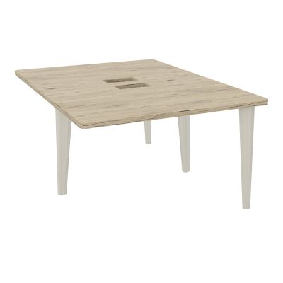 4L BUREAUX PIEDS PARTAGES POLE 2 SUIVANT L120XP160CM DECOUPE TRAPPE SIMPLE ACCES PIED FX