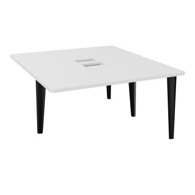 4L BUREAUX PIEDS PARTAGES POLE 2 SUIVANT L140XP160CM DECOUPE TRAPPE SIMPLE ACCES PIED FX