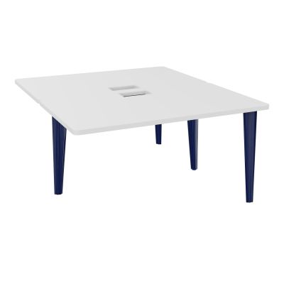 4L BUREAUX PIEDS PARTAGES POLE 2 SUIVANT L140XP160CM DECOUPE TRAPPE SIMPLE ACCES PIED FX