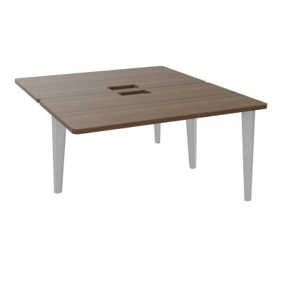 4L BUREAUX PIEDS PARTAGES POLE 2 SUIVANT L140XP160CM DECOUPE TRAPPE SIMPLE ACCES PIED FX