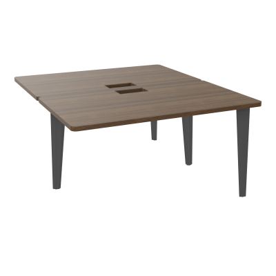 4L BUREAUX PIEDS PARTAGES POLE 2 SUIVANT L140XP160CM DECOUPE TRAPPE SIMPLE ACCES PIED FX
