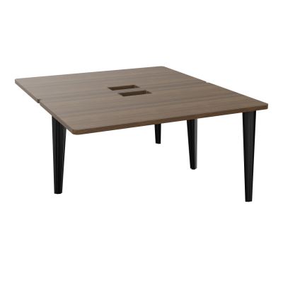 4L BUREAUX PIEDS PARTAGES POLE 2 SUIVANT L140XP160CM DECOUPE TRAPPE SIMPLE ACCES PIED FX