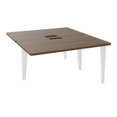 4L BUREAUX PIEDS PARTAGES POLE 2 SUIVANT L140XP160CM DECOUPE TRAPPE SIMPLE ACCES PIED FX