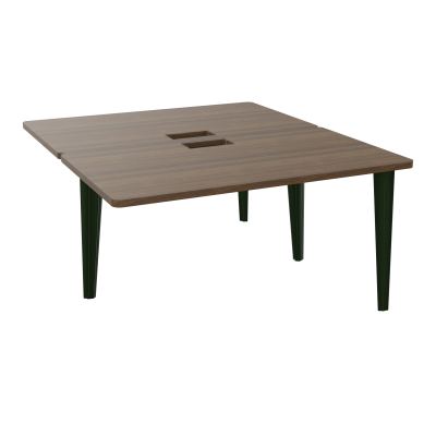4L BUREAUX PIEDS PARTAGES POLE 2 SUIVANT L140XP160CM DECOUPE TRAPPE SIMPLE ACCES PIED FX