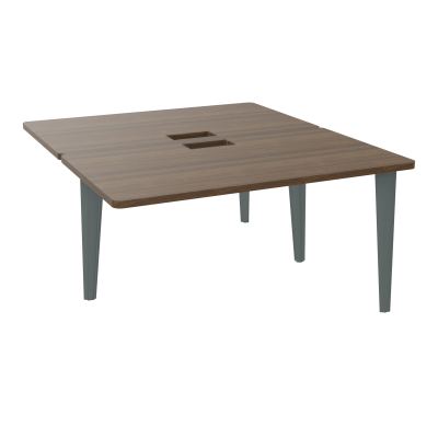 4L BUREAUX PIEDS PARTAGES POLE 2 SUIVANT L140XP160CM DECOUPE TRAPPE SIMPLE ACCES PIED FX