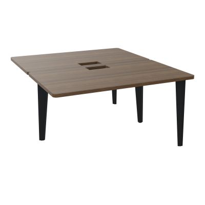 4L BUREAUX PIEDS PARTAGES POLE 2 SUIVANT L140XP160CM DECOUPE TRAPPE SIMPLE ACCES PIED FX