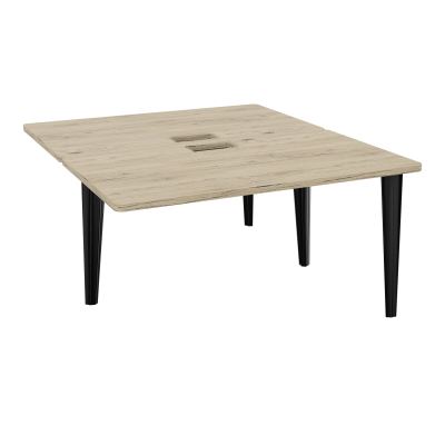 4L BUREAUX PIEDS PARTAGES POLE 2 SUIVANT L140XP160CM DECOUPE TRAPPE SIMPLE ACCES PIED FX