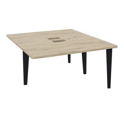 4L BUREAUX PIEDS PARTAGES POLE 2 SUIVANT L140XP160CM DECOUPE TRAPPE SIMPLE ACCES PIED FX