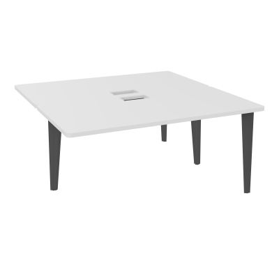 4L BUREAUX PIEDS PARTAGES POLE 2 SUIVANT L160XP160CM DECOUPE TRAPPE SIMPLE ACCES PIED FX