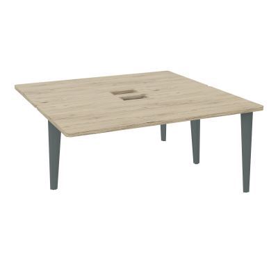 4L BUREAUX PIEDS PARTAGES POLE 2 SUIVANT L160XP160CM DECOUPE TRAPPE SIMPLE ACCES PIED FX