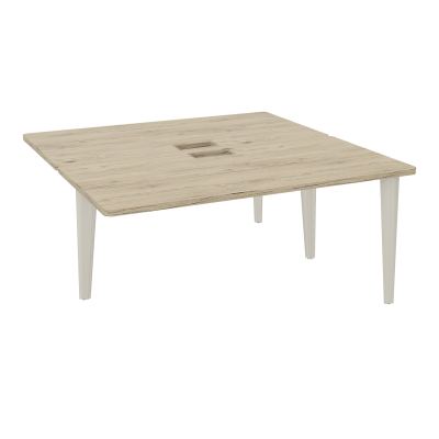 4L BUREAUX PIEDS PARTAGES POLE 2 SUIVANT L160XP160CM DECOUPE TRAPPE SIMPLE ACCES PIED FX