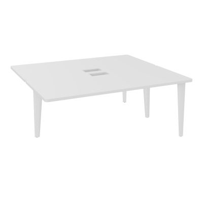4L BUREAUX PIEDS PARTAGES POLE 2 SUIVANT L180XP160CM DECOUPE TRAPPE SIMPLE ACCES PIED FX