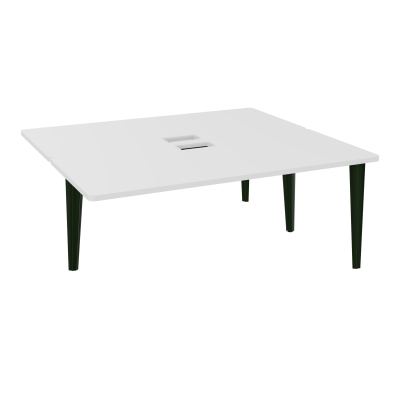 4L BUREAUX PIEDS PARTAGES POLE 2 SUIVANT L180XP160CM DECOUPE TRAPPE SIMPLE ACCES PIED FX