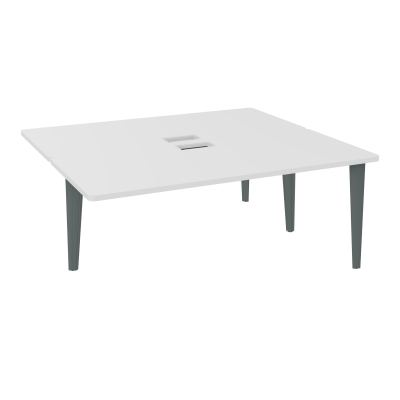4L BUREAUX PIEDS PARTAGES POLE 2 SUIVANT L180XP160CM DECOUPE TRAPPE SIMPLE ACCES PIED FX