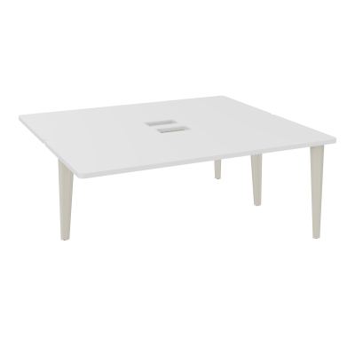 4L BUREAUX PIEDS PARTAGES POLE 2 SUIVANT L180XP160CM DECOUPE TRAPPE SIMPLE ACCES PIED FX
