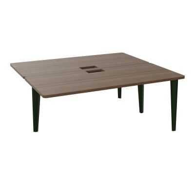 4L BUREAUX PIEDS PARTAGES POLE 2 SUIVANT L180XP160CM DECOUPE TRAPPE SIMPLE ACCES PIED FX