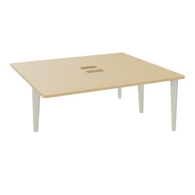 4L BUREAUX PIEDS PARTAGES POLE 2 SUIVANT L180XP160CM DECOUPE TRAPPE SIMPLE ACCES PIED FX