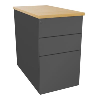 CAISSON HB METAL 3T P.80 L.43,2 H.73,5 CM DONT 1 DS TOP MELAMINE