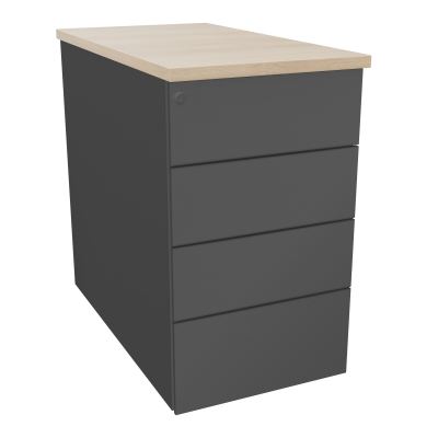 CAISSON HB METAL 4T PLT P80 L43,2 H73,5 CM TOP MELAMINE SC RZ