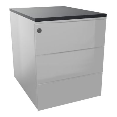 CAISSON MOB METAL 3T PLT L.42,3 P.53,5 H.52,4 CM TOP MELAMINE