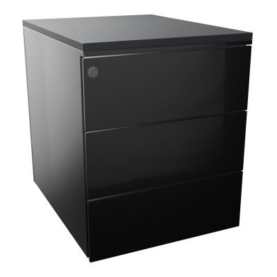 CAISSON MOB METAL 3T PLT L.42,3 P.53,5 H.52,4 CM TOP MELAMINE