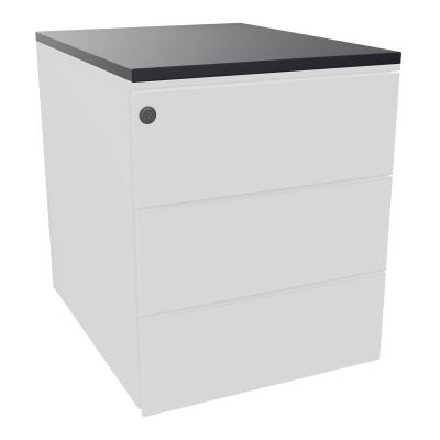 CAISSON MOB METAL 3T PLT L.42,3 P.53,5 H.52,4 CM TOP MELAMINE