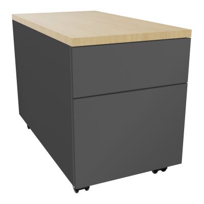 CAISSON MOB METAL 2T 43,2X80,2XH57,4 CM TOP MELAMINE