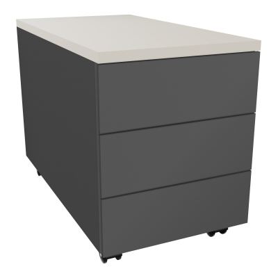 CAISSON MOB METAL 3T 43,2X80,2XH57,4 CM TOP MELAMINE