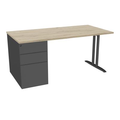 BUR RECT IDOL L160 XP80CM DECOR R3 PIED I FX SANS CARTER FIN SC + CAISS PORT À GCH