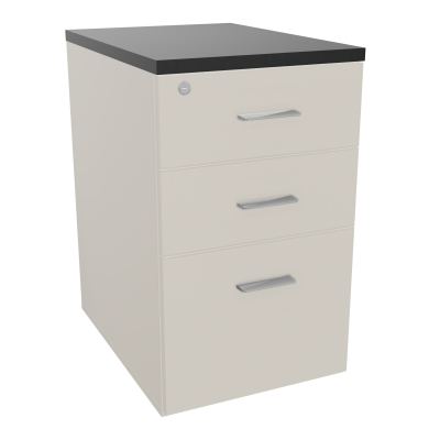 RETOUR SUR CAISSON HAUTEUR BUREAU P60XL43,2 - 3 TIROIRS DONT 1DS TOP EP25MM N5 R9 SB