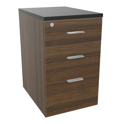 RETOUR SUR CAISSON HAUTEUR BUREAU P60XL43,2 - 3 TIROIRS DONT 1DS TOP EP25MM N6 R9 SB