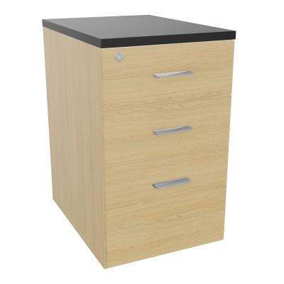 RETOUR SUR CAISSON HAUTEUR BUREAU P60XL43,2 - 3 TIROIRS DONT 1DS TOP EP25MM R1 R9 SB