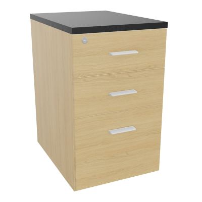 RETOUR SUR CAISSON HAUTEUR BUREAU P60XL43,2 - 3 TIROIRS DONT 1DS TOP EP25MM R1 R9 SO