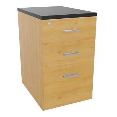 RETOUR SUR CAISSON HAUTEUR BUREAU P60XL43,2 - 3 TIROIRS DONT 1DS TOP EP25MM R5 R9 SB