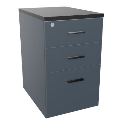 RETOUR SUR CAISSON HAUTEUR BUREAU P60XL43,2 - 3 TIROIRS DONT 1DS TOP EP25MM R6 R9 SG