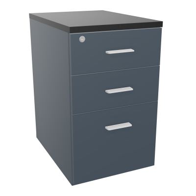 RETOUR SUR CAISSON HAUTEUR BUREAU P60XL43,2 - 3 TIROIRS DONT 1DS TOP EP25MM R6 R9 SO