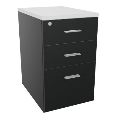 RETOUR SUR CAISSON HAUTEUR BUREAU P60XL43,2 - 3 TIROIRS DONT 1DS TOP EP25MM R9 MG SB