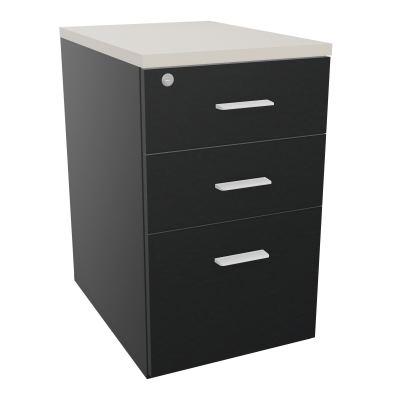RETOUR SUR CAISSON HAUTEUR BUREAU P60XL43,2 - 3 TIROIRS DONT 1DS TOP EP25MM R9 N5 SO