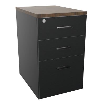 RETOUR SUR CAISSON HAUTEUR BUREAU P60XL43,2 - 3 TIROIRS DONT 1DS TOP EP25MM R9 N6 SG