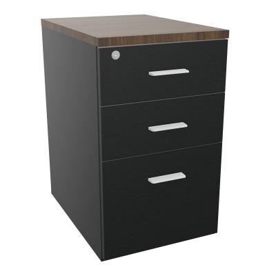 RETOUR SUR CAISSON HAUTEUR BUREAU P60XL43,2 - 3 TIROIRS DONT 1DS TOP EP25MM R9 N6 SO
