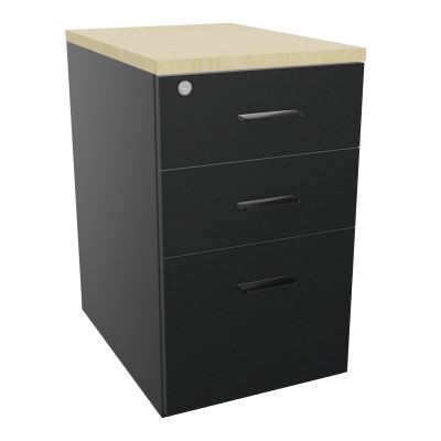 RETOUR SUR CAISSON HAUTEUR BUREAU P60XL43,2 - 3 TIROIRS DONT 1DS TOP EP25MM R9 N8 SG