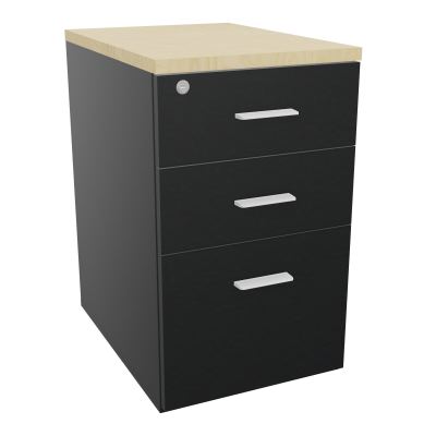 RETOUR SUR CAISSON HAUTEUR BUREAU P60XL43,2 - 3 TIROIRS DONT 1DS TOP EP25MM R9 N8 SO
