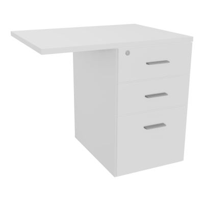 RETOUR SUR CAISSON HAUTEUR BUREAU P60XL80 - 3 TIROIRS DONT 1DS TOP EP25MM MG MG SB
